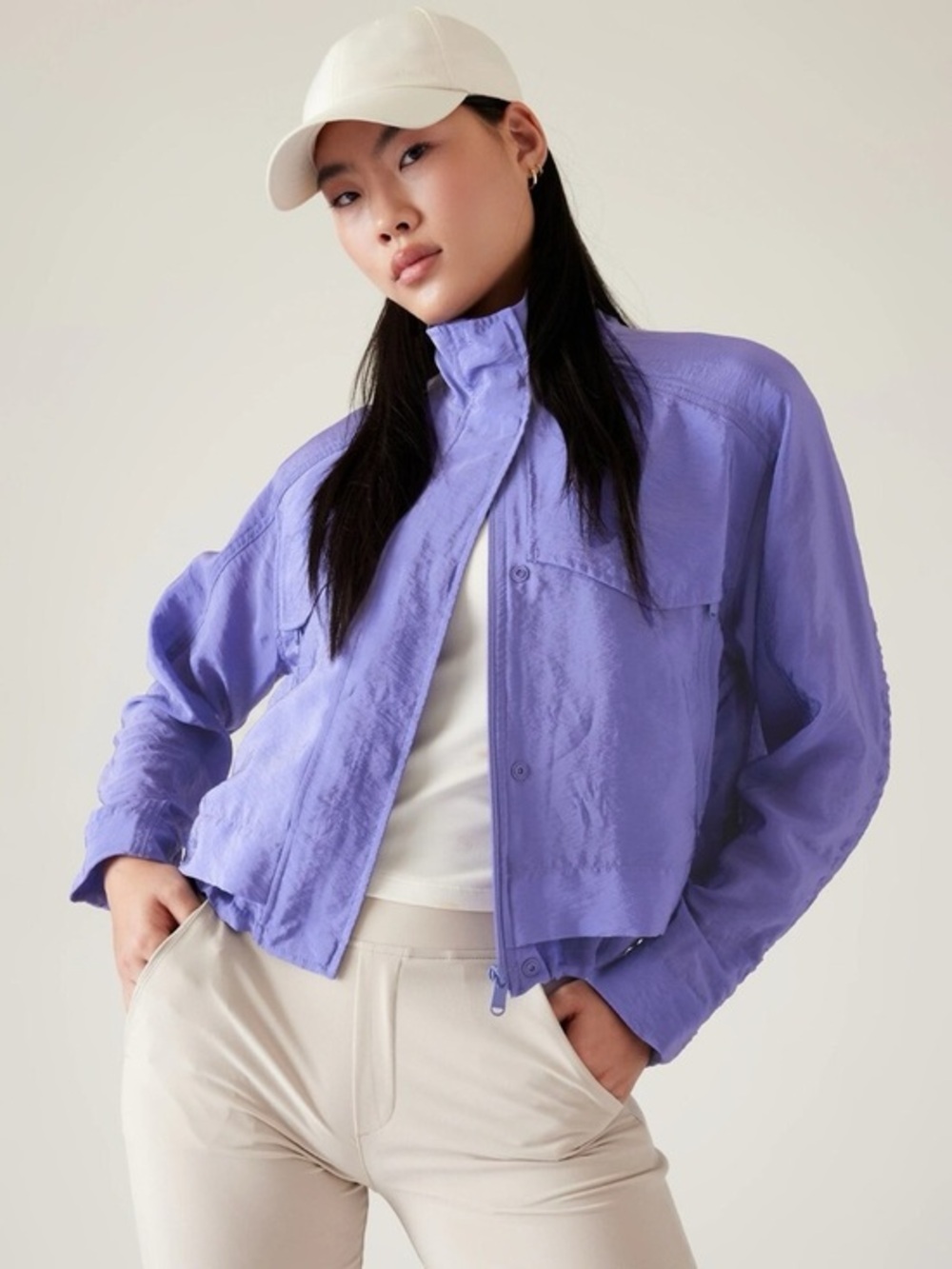 Athleta Lilac Utility Packable Jacket